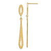 14k Diamond-cut Open Teardrop Dangle Post Earrings