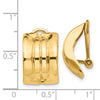 14k 12x16mm Polished Striped Omega Back Non-pierced Earrings
