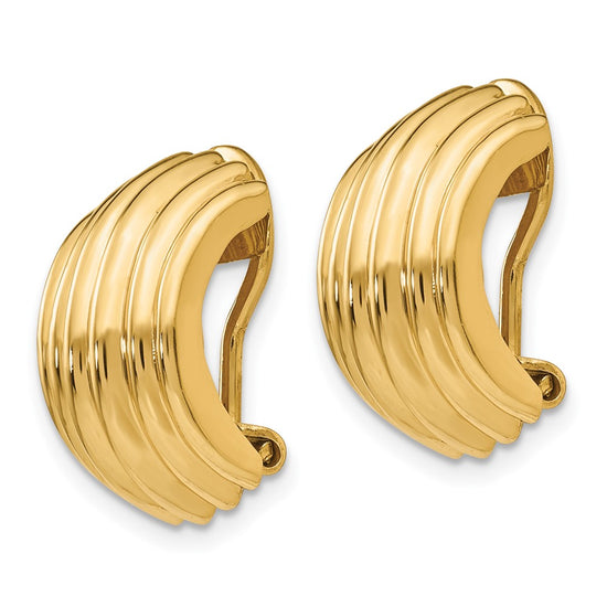 Gold Non-pierced Clip Earrings