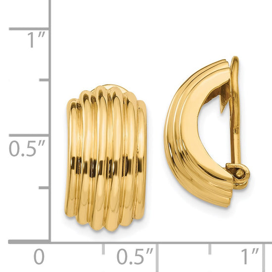 Gold Non-pierced Clip Earrings