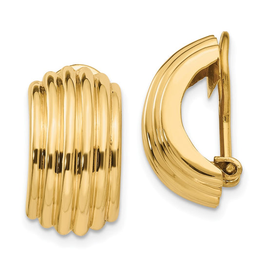 Gold Non-pierced Clip Earrings