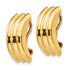 14k 8.5x19mm Polished Ribbed Omega Back Non-pierced Earrings