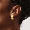14k 8.5x19mm Polished Ribbed Omega Back Non-pierced Earrings