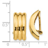 14k 8.5x19mm Polished Ribbed Omega Back Non-pierced Earrings