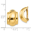 14k 12x16mm Polished Half Hoop Omega Back Non-pierced Earrings