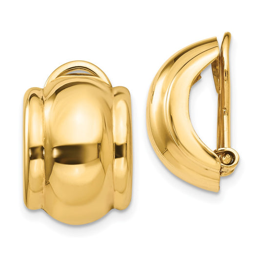 Gold Non-pierced Clip Earrings