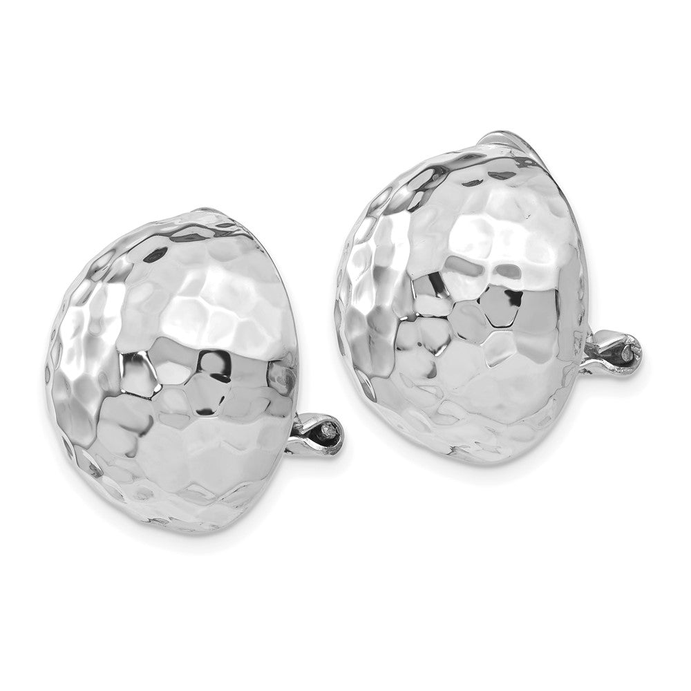 Gold Hammered Button Non-pierced Clip Earrings