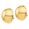 Gold Round Button Non-pierced Clip Earrings
