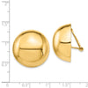 Gold Round Button Non-pierced Clip Earrings