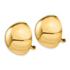 Gold Round Button Non-pierced Clip Earrings