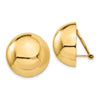 Gold Round Button Non-pierced Clip Earrings
