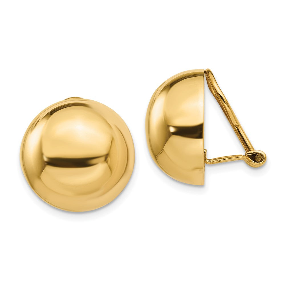 Gold Round Button Non-pierced Clip Earrings
