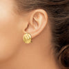 14k 19mm Polished Swirl Omega Back Non-pierced Earrings