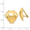 14k Polished Fan Omega Back Non-pierced Earrings