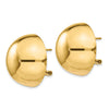 Gold Button Omega Back Earrings