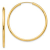 14k 2x40mm Polished Round Endless Tube Hoop Earrings
