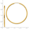 14k 2x45mm Polished Round Endless Tube Hoop Earrings