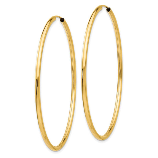 14k 2x54mm Polished Round Endless Tube Hoop Earrings