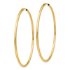 14k 2x60mm Polished Round Endless Tube Hoop Earrings