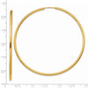 14k 2x65mm Polished Round Endless Tube Hoop Earrings