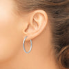 14k White Gold 2x30mm Polished Round Endless Tube Hoop Earrings