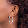 14k White Gold 2x35mm Polished Round Endless Tube Hoop Earrings