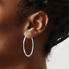 14k White Gold 2x40mm Polished Round Endless Tube Hoop Earrings