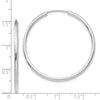 14k White Gold 2x40mm Polished Round Endless Tube Hoop Earrings