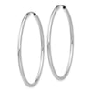 14k White Gold 2x45mm Polished Round Endless Tube Hoop Earrings