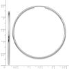 14k White Gold 2x54mm Polished Round Endless Tube Hoop Earrings