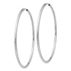 14k White Gold 2x60mm Polished Round Endless Tube Hoop Earrings