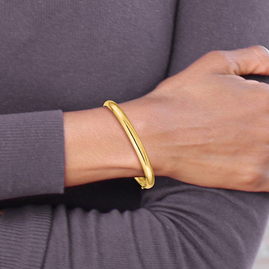 Gold High Polished Hinged Bangles