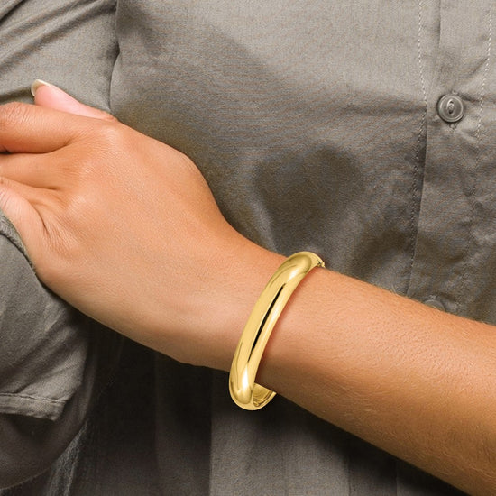 Gold High Polished Hinged Bangles