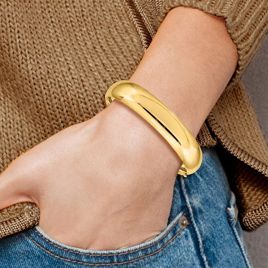 Gold High Polished Hinged Bangles