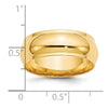 Half Round with Edge Band — 8 mm