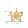 14k Solid Polished Butterfly Charm