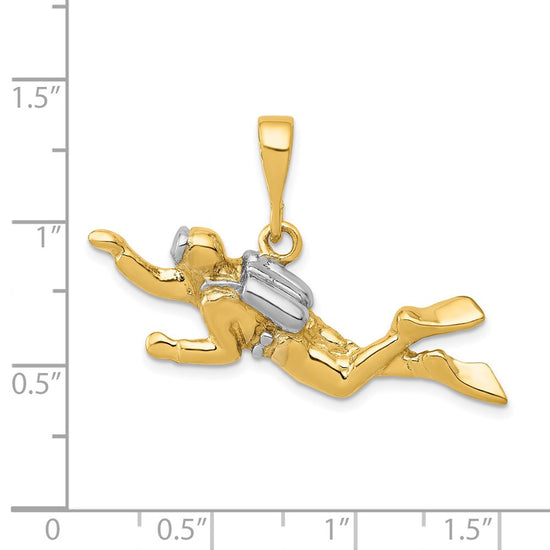 Gold Polished Scuba Pendants