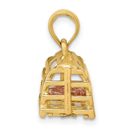 Gold Polished Lobster Trap Pendants
