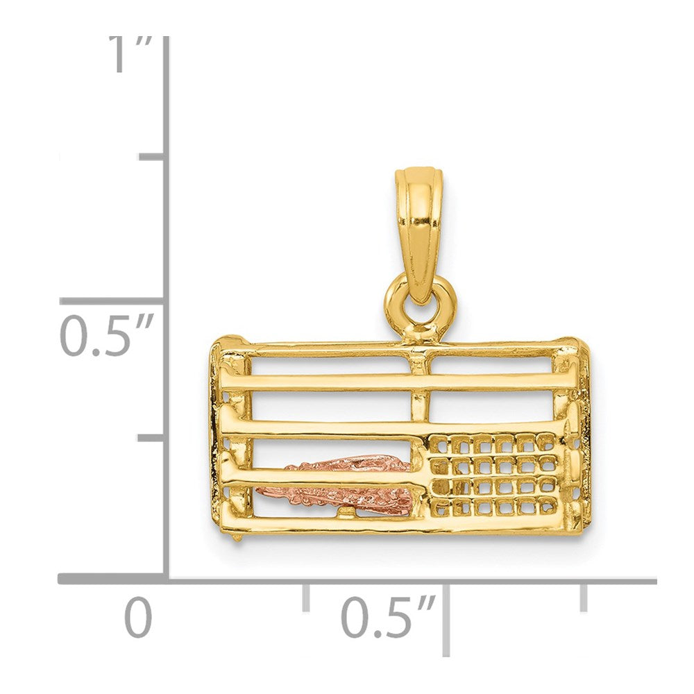 Gold Polished Lobster Trap Pendants