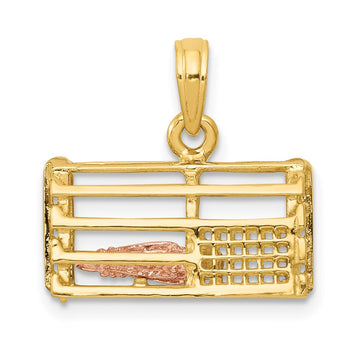 Gold Polished Lobster Trap Pendants