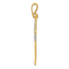 14K and White Rhodium Solid Polished Hockey Stick and Glove Pendant