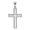 14k White Gold Hollow Cross Pendant