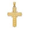 14k Black Enameled Latin Cross Pendant
