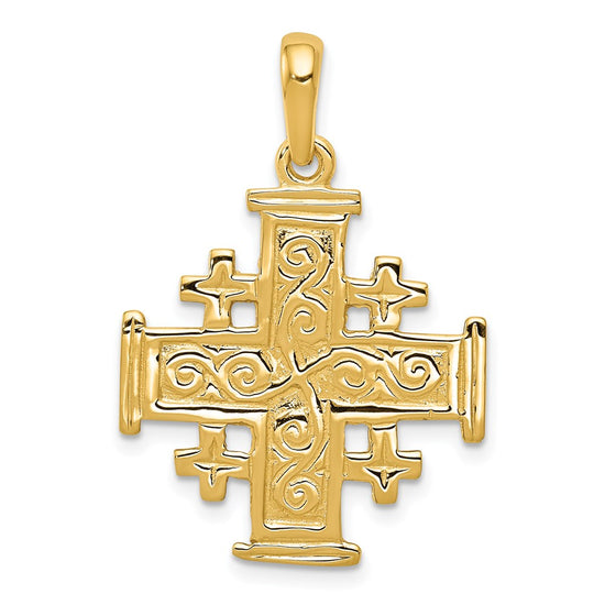 Gold Jerusalem Cross Pendant