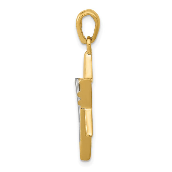 14k Two-tone Star of David Pendant