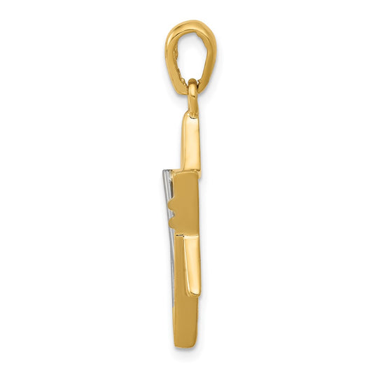 14k Two-tone Star of David Pendant