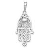 14k White Gold Turquoise Filigree Chamseh Pendant