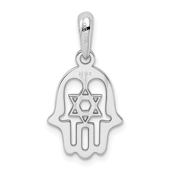 Gold Hamsa with Star of David Pendant
