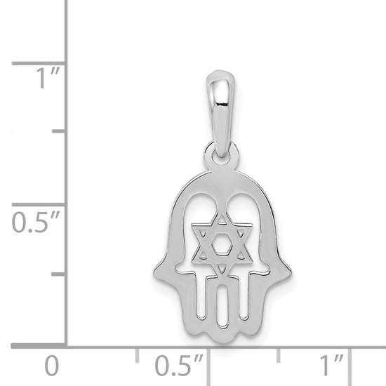 Gold Hamsa with Star of David Pendant