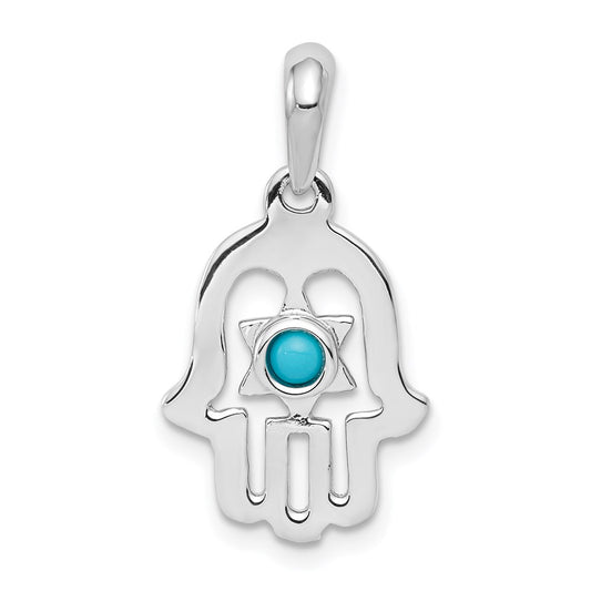 Gold Hamsa with Star of David Pendant